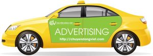 quảng cáo trên xe taxi